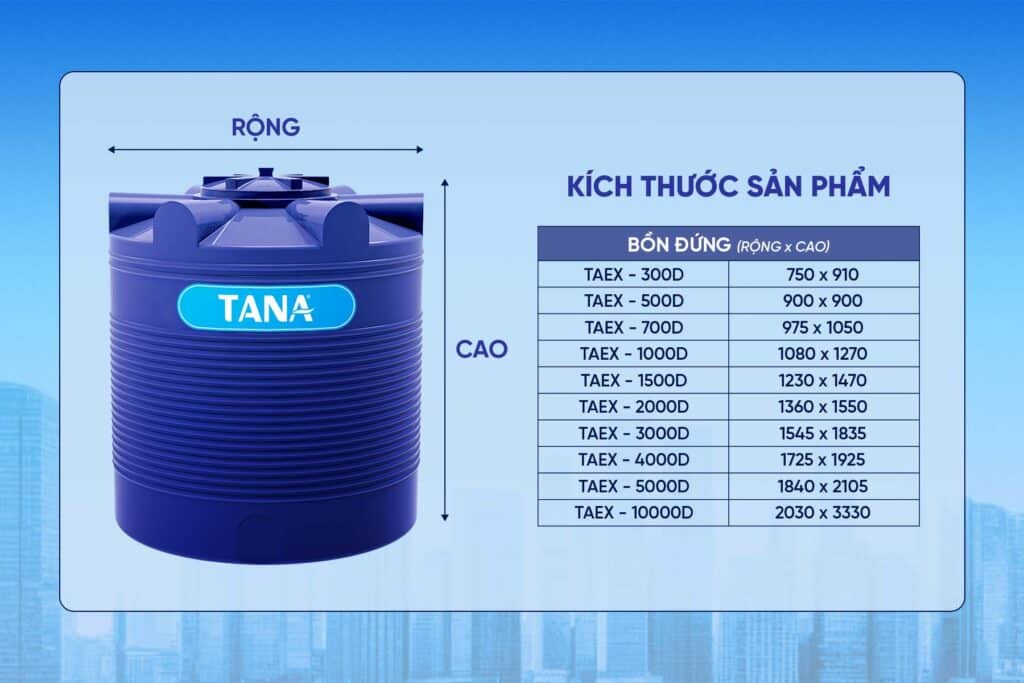 Bồn nước nhựa Tân Á EX mẫu đứng 3