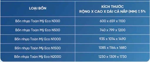 Bồn nước nhựa Toàn Mỹ mẫu ngang - Ảnh 2