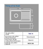 Chậu rửa chén inox Toàn Mỹ TM S78 - Ảnh 2