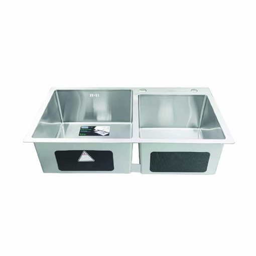 Chậu inox Toàn Mỹ 2 hộc vuông lệch - TM HM.X.2L.82.2.2 - Ảnh 1