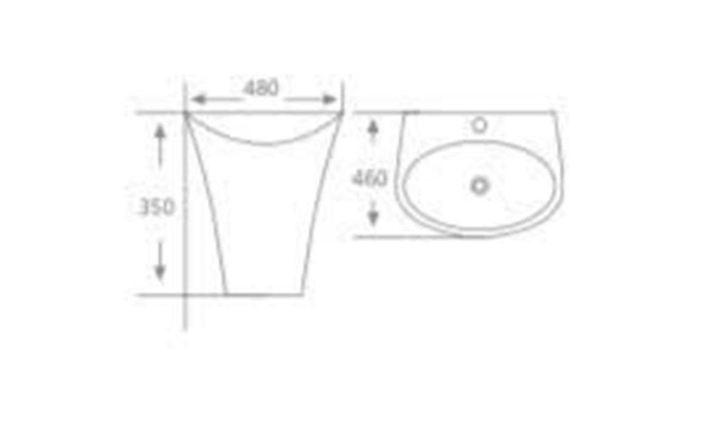 Lavabo sứ Hwata HT-D210 2 Lavabo sứ Hwata HT-D210 1