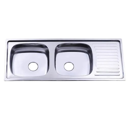 Chậu rửa inox Hwata hai hộc một cánh BDC3 - Ảnh 1