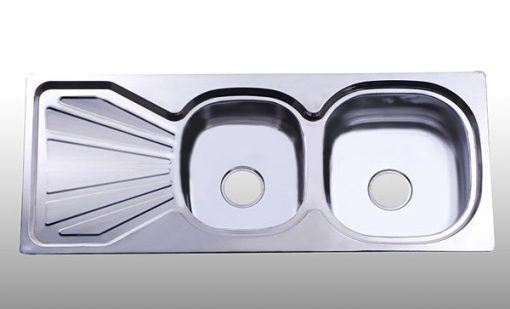Chậu rửa inox Hwata hai hộc một cánh BDC5 - Ảnh 1