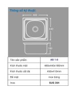 Chậu rửa chén inox Toàn Mỹ AS 1-0 - Ảnh 2