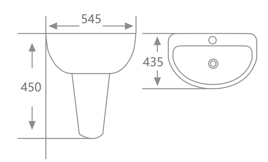 Lavabo sứ Hwata HT-2201G 2 Lavabo sứ Hwata HT-2201G 1