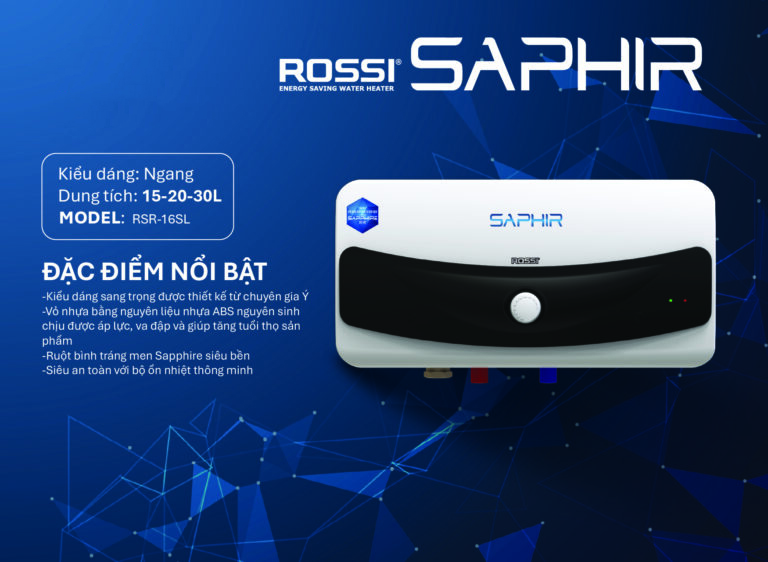 Bình nước nóng Rossi Saphir 15/20/30 (ngang) 1